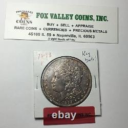 1893-P Morgan Silver Dollar. AU+TYPE! High Grade! Key Date! ONLY 378,000 MINTED