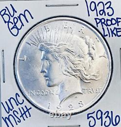 1923 Gembu? High Grade? Silver Peace Dollar Coin? Uncirculated Ms+++++
