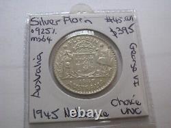 1945 Florin Silver Coin Choice UNC Quality High Grade Lower Mintage #45. CU1