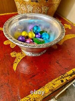 Antique Ornate High Grade Sterling Silver Big Candy Bowl