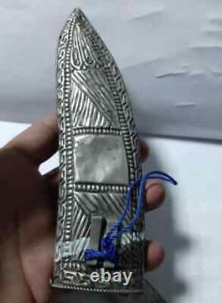 Antique high grade Silver inlaid Kukri& Khanjar handmade with natural stone
