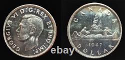 Canada 1947 Blunt 7, Rare High Grade, CHUNC, Low Mintage 65,595 coin struck