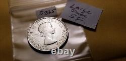 Canada Rare 1953 Large Date Shoulderfold High Grade Silver 50 Cent Coin ID2