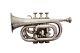 High Grade! Silver Nickel Plated Free Case+mouthpiece Bb Flat Pocket Trumpet