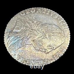 High Grade George 111 1787 Sterling Silver Shilling Coin Toning