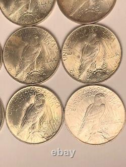 Lot of 16 Peace Silver Dollars High Grade BU MS+ Set Of Coins