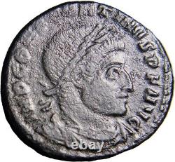 MUCH SILVERING & Rare Constantine I. AD 310-337. Æ Follis Wreath RQ Roman Coin