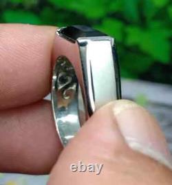 Natural Green VS Grade Mens Tourmaline Sterling Silver 925 Ring High Grade Stone