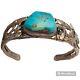 Navajo Vivian Barbone Sterling Silver High Grade Royston Turquoise Cuff Bracelet