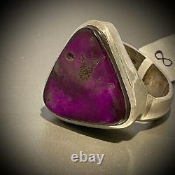 Nwt Native American High Grade Sugilite Sterling Silver Ring Size 8.5