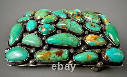 OLD Vintage Navajo Sterling Silver High Grade Royston Turquoise Belt Buckle