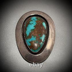 Pawn Native American Silver High Grade Bisbee Turquoise Pendant/brooch Exclusive