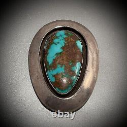 Pawn Native American Silver High Grade Bisbee Turquoise Pendant/brooch Exclusive