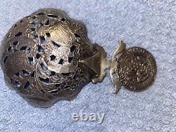Tea Strainer Rare 19th Century Dutch Antique Rare High Grade Silver Casted Look