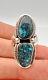 Vtg High Grade Navajo Spiderweb Turquoise Lone Mountain Sterling Silver Ring