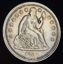 1857 Dime Liberté assise 10c État de haute qualité Choix 90% Argent Pièce de monnaie américaine CC17136
