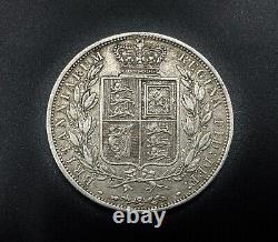 1883 Demi-couronne Victorienne en argent sterling de haute qualité
