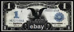 1899 1 $ HAUTE QUALITÉ AU+ BEAU Billet en argent de grande taille Black Eagle