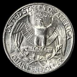1943 - Quart de dollar en argent de haute qualité BU MS ++ avec tonalité blanche lumineuse