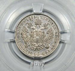 Argent 10 Kreuzer 1855 Monnaie de Vienne Franz Joseph Autriche Habsbourg Pièce de haute qualité
