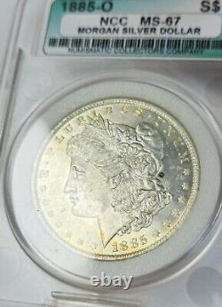 Dollar en argent Morgan de 1885-O évalué MS67 NCC Très Rare Haut Grade Rarement En Vente