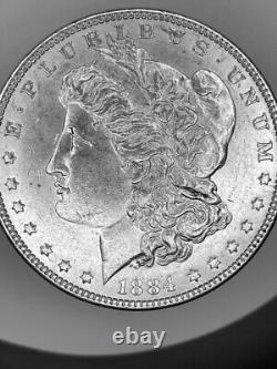 Ensemble de 3 pièces de monnaie UNC de dollars en argent Morgan 1884 de haute qualité, 1884-O MS+++ et 1884 S MS+
