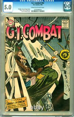 G I COMBAT 62 CGC 5.0 RARE en HAUTE QUALITÉ Nouveau BOÎTIER CGC Silver Age DC WAR 1956