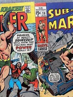 L'âge d'argent de Marvel-Sub-Mariner-6 Comics-Grade moyen élevé-26,27,28,33,38,70-wakanda