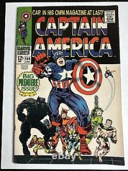 Le Capitaine America #100 Haute Qualité VF 8.0 Première Édition! Black Panther Marvel 1968