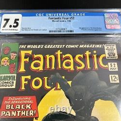 Les Quatre Fantastiques #52 - Haute Qualité - Première Apparition de Black Panther - Comic Marvel 1966 - CGC 7.5