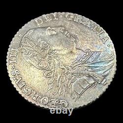 Pièce de monnaie en argent sterling de haute qualité George III de 1787 avec patine