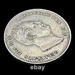 Pièce de monnaie en argent sterling de haute qualité William IV de 1834 d'un shilling.