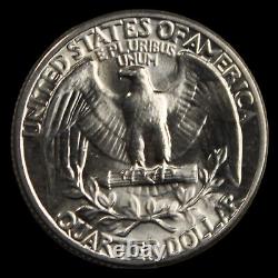 Quart de dollar en argent Washington de 1937, qualité MS++ BU HIGH, tonification blanche ultra brillante