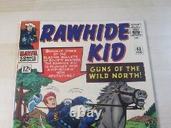 Rawhide Kid #53 Marvel Silver Age Western High Grade Gorgeous Guns Of Wild North can be translated as:
Rawhide Kid #53 Marvel Âge d'argent de l'Ouest en haute qualité magnifiques armes du Wild North.