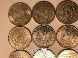 Rouleau de 20 pièces de dollars d'argent Morgan de haute qualité, toutes les dates antérieures à 1921