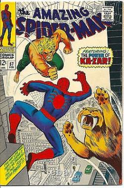Spider-Man 57 Marvel Silver Age 1968 Ka-Zar App Haute qualité Near Mint