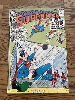 Superman #156 (DC 1962) Les derniers jours de Superman ! Silver Age High Grade NM/VF