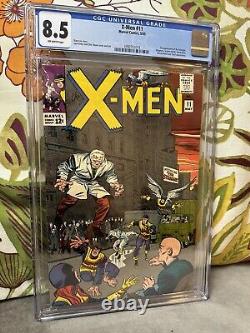 X-Men #11 CGC 8.5 Haute qualité 1ère apparition de l'étranger Pages légèrement jaunies (1965) Clé
